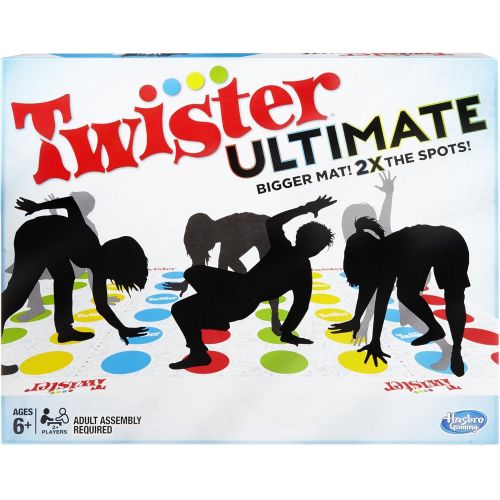 해즈브로 Hasbro Gaming Twister Ultimate: Bigger Mat, More Colored Spots, Family, Kids Party Game Age 6+; Compatible with Alexa (Amazon Exclusive)