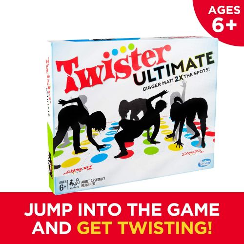 해즈브로 Hasbro Gaming Twister Ultimate: Bigger Mat, More Colored Spots, Family, Kids Party Game Age 6+; Compatible with Alexa (Amazon Exclusive)