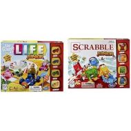 Hasbro The Game of Life Junior Game and Scrabble Junior Game Bundle