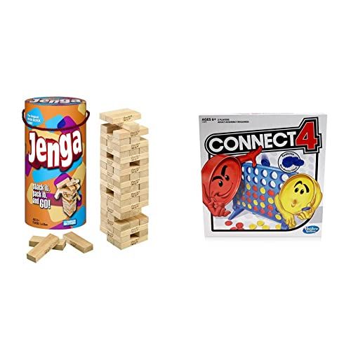 해즈브로 Hasbro Gaming Jenga Game Wooden Blocks Stacking Tumbling Tower Kids Game Ages 6 and Up (Amazon Exclusive) & Board Game for Ages 6 and Up (Amazon Exclusive)