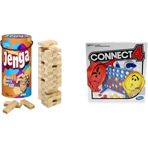 해즈브로 Hasbro Gaming Jenga Game Wooden Blocks Stacking Tumbling Tower Kids Game Ages 6 and Up (Amazon Exclusive) & Board Game for Ages 6 and Up (Amazon Exclusive)