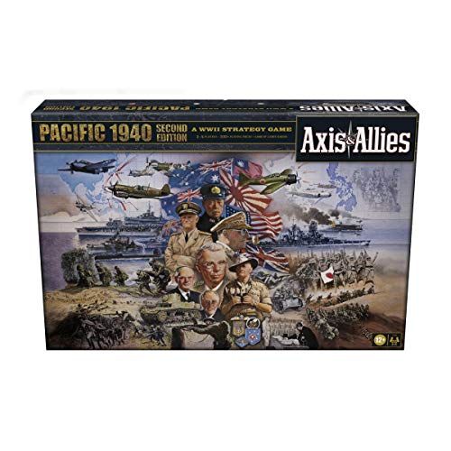 해즈브로 Hasbro Gaming Avalon Hill Axis & Allies Pacific 1940 Second Edition WWII Strategy Board Game, with Extra Large Gameboard, Ages 12 and Up, 2-4 Players, English Version , Brown