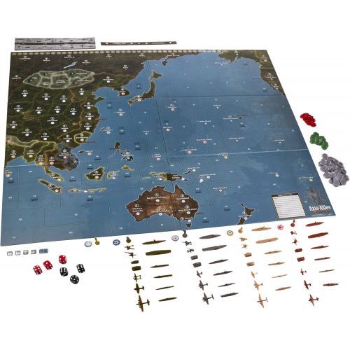 해즈브로 Hasbro Gaming Avalon Hill Axis & Allies Pacific 1940 Second Edition WWII Strategy Board Game, with Extra Large Gameboard, Ages 12 and Up, 2-4 Players, English Version , Brown