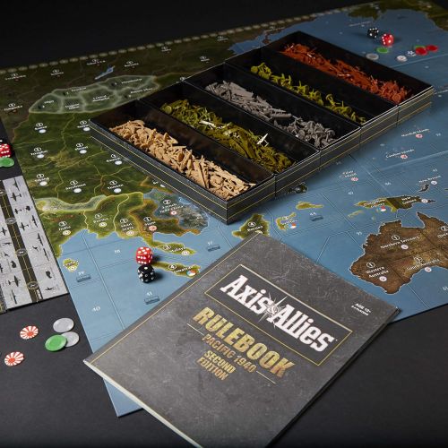 해즈브로 Hasbro Gaming Avalon Hill Axis & Allies Pacific 1940 Second Edition WWII Strategy Board Game, with Extra Large Gameboard, Ages 12 and Up, 2-4 Players, English Version , Brown