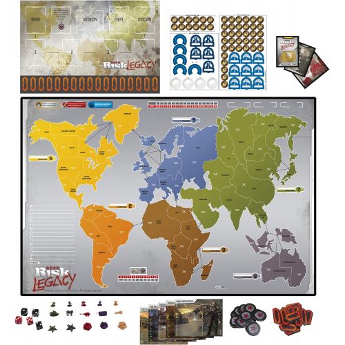 해즈브로 Hasbro Gaming Avalon Hill Risk Legacy Strategy Tabletop Game, Immersive Narrative Game, Miniature Board Game for Ages 13 and Up, for 3-5 Players