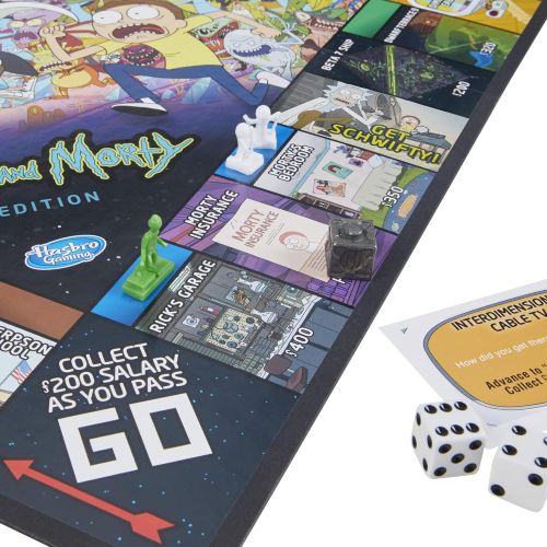 해즈브로 Hasbro Gaming Monopoly: Rick and Morty Edition Board Game, Cartoon Network Game for Families and Teens 17+, Includes Collectible Monopoly Tokens (Amazon Exclusive)