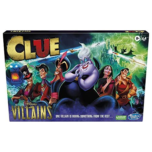 해즈브로 Hasbro Gaming Clue: Disney Villains Edition Game, Board Game for Kids Ages 8+, Game for 2-6 Players, Fun Family Game for Disney Fans (Amazon Exclusive)