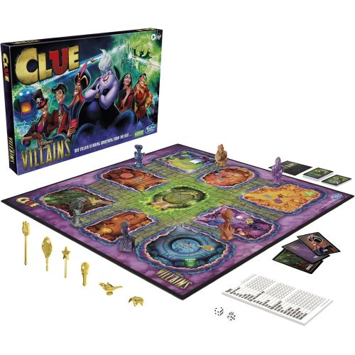 해즈브로 Hasbro Gaming Clue: Disney Villains Edition Game, Board Game for Kids Ages 8+, Game for 2-6 Players, Fun Family Game for Disney Fans (Amazon Exclusive)