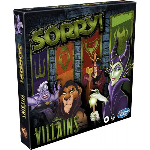 해즈브로 Hasbro Gaming Sorry! Board Game: Disney Villains Edition Kids Game, Family Games for Ages 6 and Up (Amazon Exclusive) , Green