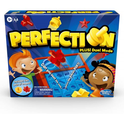 해즈브로 Hasbro Gaming Perfection Game Plus 2-Player Duel Mode Popping Shapes and Pieces Ages 5 and Up (Amazon Exclusive)