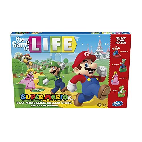 해즈브로 Hasbro Gaming The Game of Life: Super Mario Edition Board Game for Kids Ages 8 and Up, Play Minigames, Collect Stars, Battle Bowser