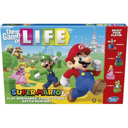 해즈브로 Hasbro Gaming The Game of Life: Super Mario Edition Board Game for Kids Ages 8 and Up, Play Minigames, Collect Stars, Battle Bowser