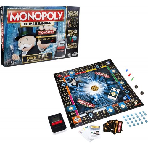 해즈브로 Hasbro Gaming Monopoly Game: Ultimate Banking Edition Board Game, Electronic Banking Unit, Game for Families and Kids Ages 8 and Up (Amazon Exclusive)