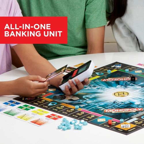 해즈브로 Hasbro Gaming Monopoly Game: Ultimate Banking Edition Board Game, Electronic Banking Unit, Game for Families and Kids Ages 8 and Up (Amazon Exclusive)