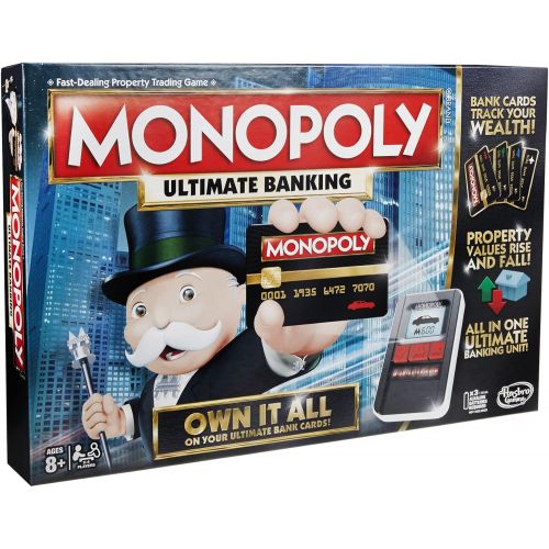 해즈브로 Hasbro Gaming Monopoly Game: Ultimate Banking Edition Board Game, Electronic Banking Unit, Game for Families and Kids Ages 8 and Up (Amazon Exclusive)