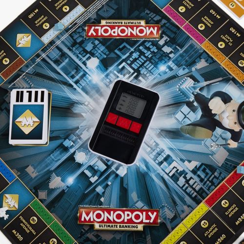 해즈브로 Hasbro Gaming Monopoly Game: Ultimate Banking Edition Board Game, Electronic Banking Unit, Game for Families and Kids Ages 8 and Up (Amazon Exclusive)