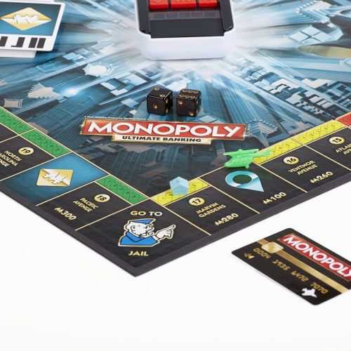 해즈브로 Hasbro Gaming Monopoly Game: Ultimate Banking Edition Board Game, Electronic Banking Unit, Game for Families and Kids Ages 8 and Up (Amazon Exclusive)