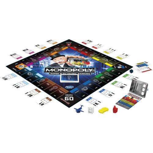 해즈브로 Hasbro Gaming Monopoly Super Electronic Banking Board Game, Electronic Banking Unit, Choose Your Rewards, Cashless Gameplay Tap Technology, for Ages 8 and Up