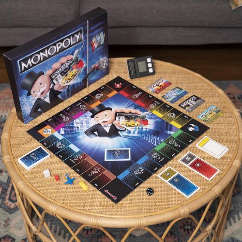 해즈브로 Hasbro Gaming Monopoly Super Electronic Banking Board Game, Electronic Banking Unit, Choose Your Rewards, Cashless Gameplay Tap Technology, for Ages 8 and Up