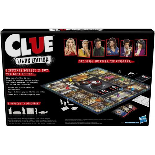 해즈브로 Hasbro Gaming Clue Liars Edition Board Game; Murder Mystery Game for Kids 8 and Up; Expose Dishonest Detectives with The Liar Button