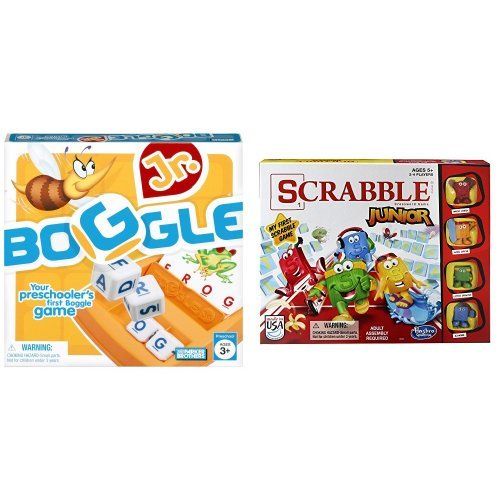 해즈브로 Hasbro Boggle Junior Game and Scrabble Junior Game Bundle