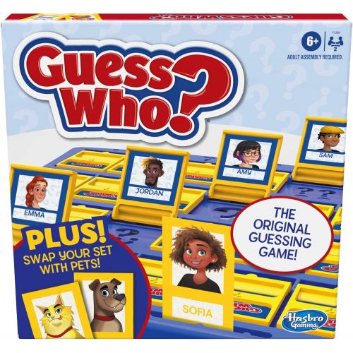 해즈브로 Hasbro Gaming Guess Who? Board Game with People and Pets, The Original Guessing Game for Kids Ages 6 and Up, Includes People Cards and Pets Cards (Amazon Exclusive)