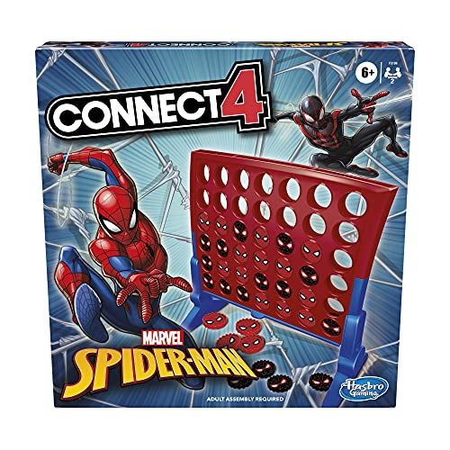 해즈브로 Hasbro Gaming Connect 4 Game: Marvel Spider-Man Edition, Connect 4 Gameplay, Strategy Game for 2 Players, Fun Board Game for Kids Ages 6 and Up (Amazon Exclusive)