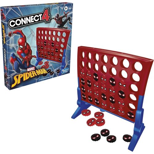해즈브로 Hasbro Gaming Connect 4 Game: Marvel Spider-Man Edition, Connect 4 Gameplay, Strategy Game for 2 Players, Fun Board Game for Kids Ages 6 and Up (Amazon Exclusive)