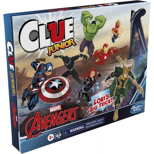 해즈브로 Hasbro Gaming Clue Junior: Marvel Avengers Edition Board Game for Kids Ages 5+, Lokis Big Trick, Classic Mystery Game for 2-6 Players (Amazon Exclusive)