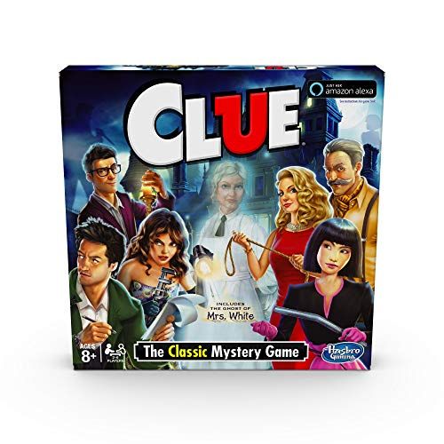 해즈브로 Hasbro Gaming Hasbro Clue Game; Incudes The Ghost Of Mrs. White; Compatible With Alexa (Amazon Exclusive); Mystery Board Game For Kids Ages 8 And Up