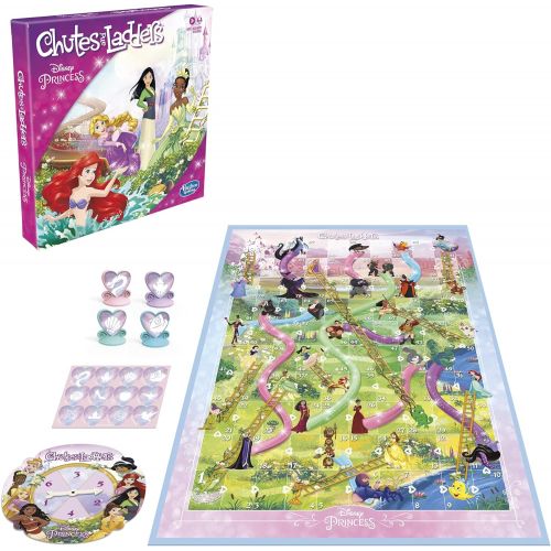 해즈브로 Hasbro Gaming Chutes and Ladders: Disney Princess Edition Board Game for Kids Ages 3 and Up, Preschool Game for 2-4 Players (Amazon Exclusive)