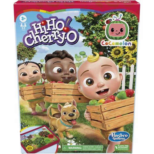 해즈브로 Hasbro Gaming Hi Ho Cherry-O: CoComelon Edition Board Game, Counting, Numbers, and Matching Game for Preschoolers, Kids Ages 3 and Up, for 2-3 Players (Amazon Exclusive)
