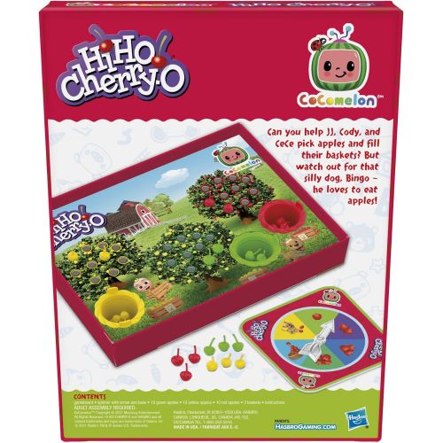 해즈브로 Hasbro Gaming Hi Ho Cherry-O: CoComelon Edition Board Game, Counting, Numbers, and Matching Game for Preschoolers, Kids Ages 3 and Up, for 2-3 Players (Amazon Exclusive)