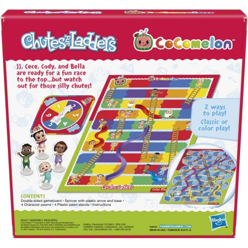 해즈브로 Hasbro Gaming Chutes and Ladders: CoComelon Edition Board Game for Kids Ages 3 and Up, Preschool Game for 2-4 Players (Amazon Exclusive)