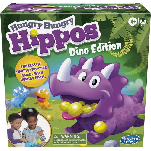 해즈브로 Hasbro Gaming Hungry Hungry Hippos Dino Edition Board Game, Pre-School Game for Ages 4 and Up; For 2 to 4 Players (Amazon Exclusive)