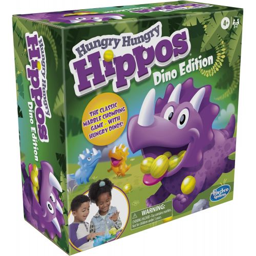 해즈브로 Hasbro Gaming Hungry Hungry Hippos Dino Edition Board Game, Pre-School Game for Ages 4 and Up; For 2 to 4 Players (Amazon Exclusive)