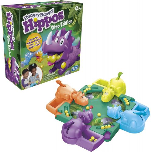 해즈브로 Hasbro Gaming Hungry Hungry Hippos Dino Edition Board Game, Pre-School Game for Ages 4 and Up; For 2 to 4 Players (Amazon Exclusive)