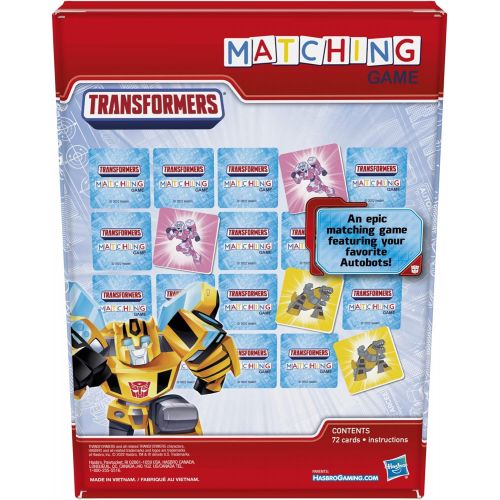 해즈브로 Hasbro Gaming Transformers Matching Game for Kids Ages 3 and Up, Fun Preschool Memory Game for 1+ Players