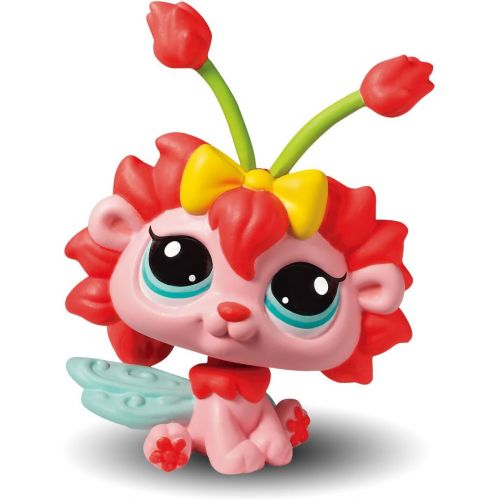 해즈브로 Hasbro Littlest Pet Shop Fairies Glistening Garden Exclusive 3Pack PURPLE Dragon, Rose Daffodil