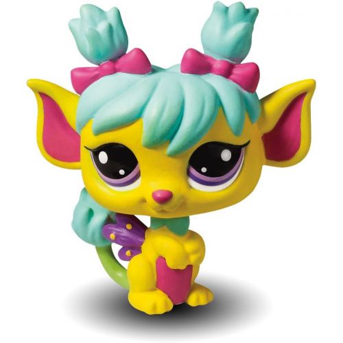 해즈브로 Hasbro Littlest Pet Shop Fairies Glistening Garden Exclusive 3Pack PURPLE Dragon, Rose Daffodil