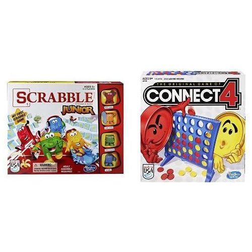 해즈브로 Hasbro Scrabble Junior Game and Connect 4 Game Bundle