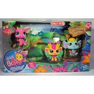 Hasbro Littlest Pet Shop Fairies Glistening Garden Exclusive 3Pack PINK Dragon, Daylily Lavender