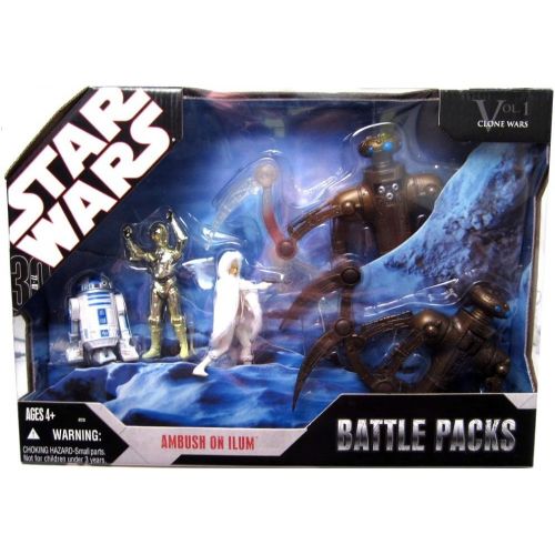 해즈브로 Hasbro Star Wars 30th Anniversary AMBUSH on ILUM Battle Pack Including 5 Figures: Padme, R2-D2, C-3PO & 2 Chameleon Droids