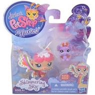 Hasbro Littlest Pet Shop Fairies, Shimmering Sky, Rain Prism Fairy 2712 and Bat 2713