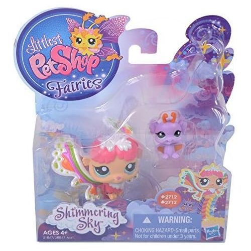 해즈브로 Hasbro Littlest Pet Shop Fairies, Shimmering Sky, Rain Prism Fairy 2712 and Bat 2713