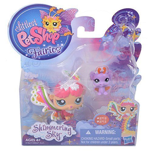 해즈브로 Hasbro Littlest Pet Shop Fairies, Shimmering Sky, Rain Prism Fairy 2712 and Bat 2713