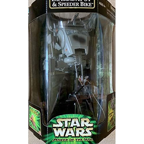 해즈브로 Hasbro Star Wars Power of the Jedi IMPERIAL AT-ST SCOUT WALKER & PAPLOO on SPEEDER BIKE