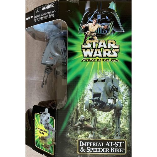 해즈브로 Hasbro Star Wars Power of the Jedi IMPERIAL AT-ST SCOUT WALKER & PAPLOO on SPEEDER BIKE