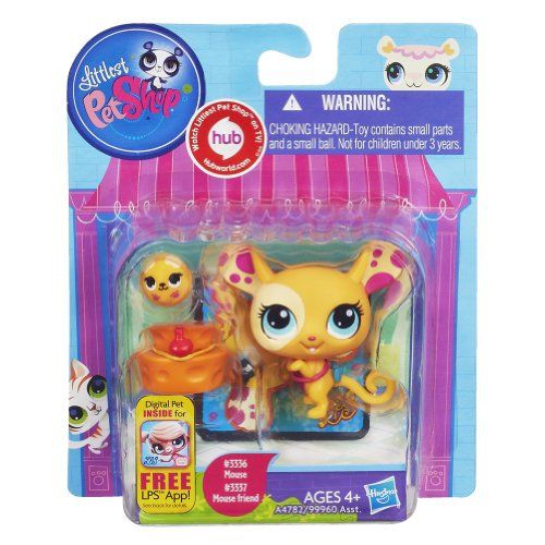 해즈브로 Hasbro Littlest Pet Shop Favorite Pets Orange Mouse and Mouse Friend (3336 3337)