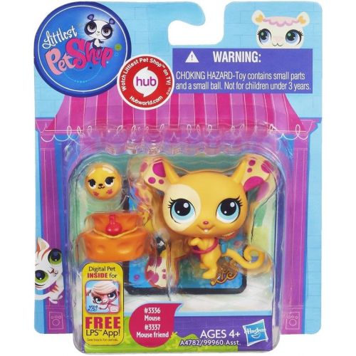 해즈브로 Hasbro Littlest Pet Shop Favorite Pets Orange Mouse and Mouse Friend (3336 3337)